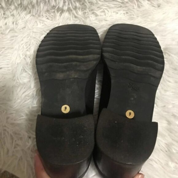 Aquatalia VTG 90s by Raruink sock front leather chunky loafer heel womens 9 - Picture 5 of 5